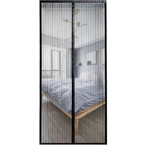 Moustiquaire magnétique pour porte-fenêtre - Protection contre les insectes, passage de l'air - Moustiquaire double couture résistante et étanche, 95 x 205 cm (1/5)