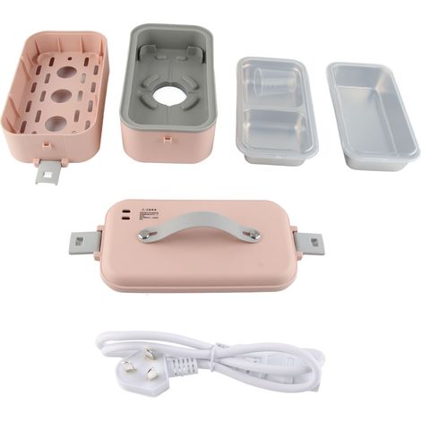 Elektrische Lunchbox mit Netzanschluss, doppelwandiger Edelstahl, tragbare Heiz- und Isolierfunktion, 300 W, 220 V mit chinesischem Stecker (1/5)