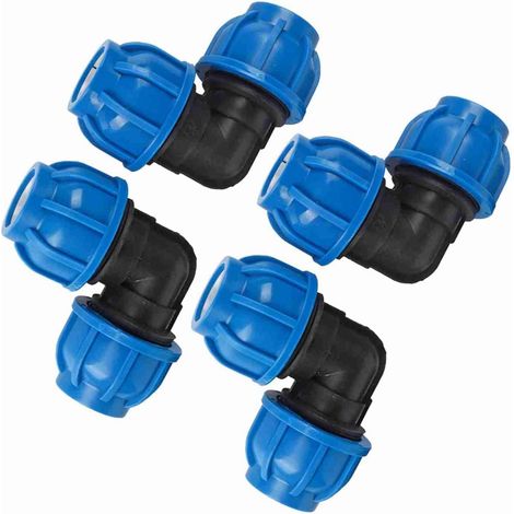 4 Pièces Raccords de Tuyauterie d'eau Connecteur coudé en Plastique PE de 32 Mm pour Tuyaux en PVC PE PPR, Résistance à l'écoulement Réduite, Faible Perte de Pression, pour les Utilisateurs (1/5)