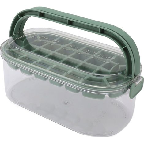 Moule à glaçons 28 cavités, grande capacité, pour la fabrication de glaçons maison, portable, vert, à fond souple (1/5)
