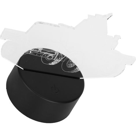 Veilleuse 7 couleurs, lampe 3D en acrylique en forme de voiture avec interrupteur tactile, idéale comme décoration de bureau ou cadeau. (1/5)