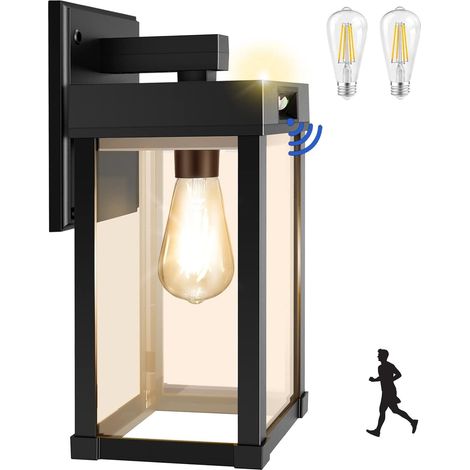 1 Lanterne Solaire,Détecteur Mouvement,3 Modes,Étanche IP65,Jardin Porche Cour (1/5)