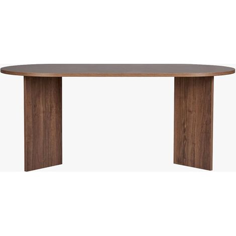 Mobilier Deco – Table à manger ovale 180 cm en panneau mélaminé bois foncé – Design moderne et convivial – Idéale pour repas en famille et entre amis
