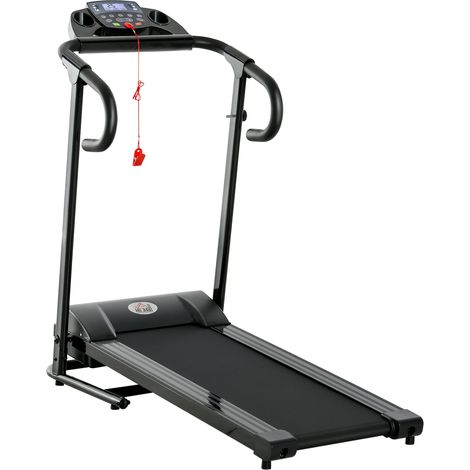 Tapis de course électrique pliable écran LCD vitesse 0,8-10 km/h 3 programmes 500 W noir 123x62x117 cm
