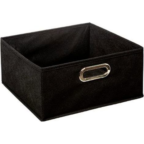 Five Simply Smart – Boîte de rangement pliable 15x31cm – Polypropylène et métal – Design noir élégant – Capacité optimale pour étagères (1/2)