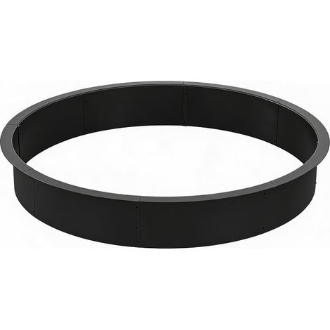 Anneau de Foyer Rond Ø152 cm en Acier Carbone, Insert Brasero Bois DIY avec Trous d’Aération, Liner Foyer Extérieur Jardin Patio Camping (1/5)