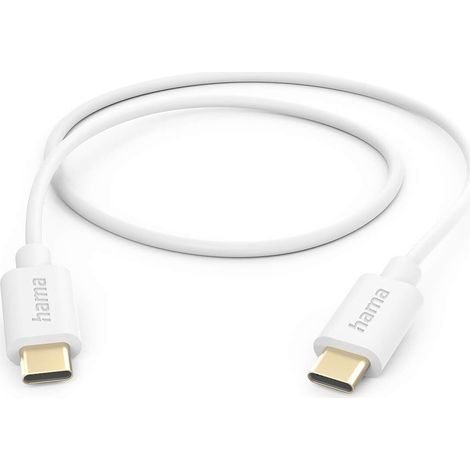 Hama USB-Ladekabel  USB 2.0 USB-C® Stecker 1 m Weiß  00201590
