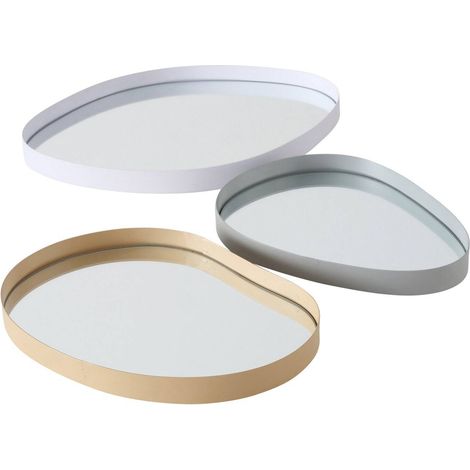 Dekorative Schale WOLKA, Spiegelglas, 3er-Set