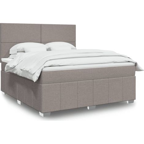 Boxspringbett mit Matratze Taupe 180x200 cm Stoff vidaXL (1/5)