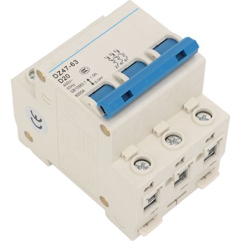 Disjoncteur miniature ignifugé tripolaire automatique pour immeuble de bureaux 400 V DZ47 63 20 A