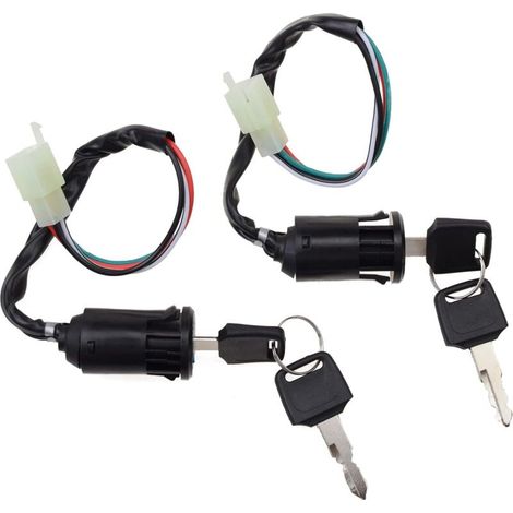 SABIR 2 set 4 Pin clé contact à commutateur remplacement pour la fabrication chinoise 50cc 70cc 90cc 110cc 125cc ATV DirtBike PocketBike PitBike (1/5)