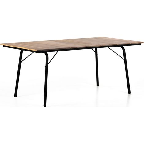 Tavolo da giardino in legno di acacia e metallo 180x90cm - Santorini (1/5)