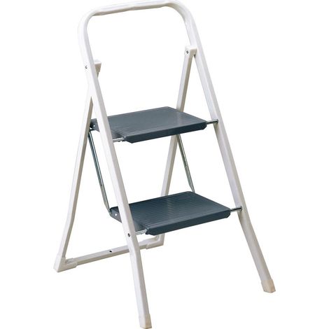 Rayen 0135 - Escalín con dos peldaños, escalera metálica plegable (1/2)