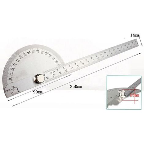 Winkelmesser aus Edelstahl – 250 × 14 mm – Präzise, robust und korrosionsbeständig
