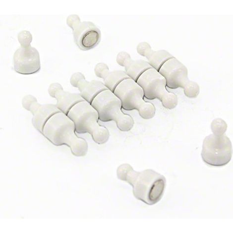 Magneta Di Skittle Bianco Per Frigorifero, Ufficio, Lavagna, Tavola Da Preavviso, Archiviazione - 12mm Dia x 21mm Di Altezza - Pacchetto Di 12