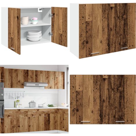 vidaXL Armoire suspendue vieux bois 80x31x60 cm bois d'ingénierie (1/5)