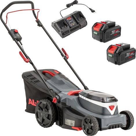 Tondeuse à Gazon sans Fil 38.6 Li Comfort - Largeur de Coupe : 38 cm - Réglage Central de la Hauteur de Coupe - pour Surfaces jusqu'à 500 m² - avec 2 Batteries 18/36 V (4 Ah/2 Ah) et Double (1/5)
