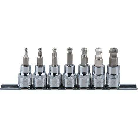 3/8" CHROMEplus Bit-Stecknuss-Satz Innen6kant, Kugelkopf, 7-tlg3-10mm (1/2)