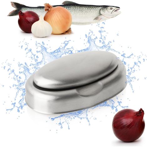 Saponetta deodorante in acciaio inox (con vassoio) – Realizzata in acciaio inox 304, elimina gli odori da mani e piedi. (1/5)