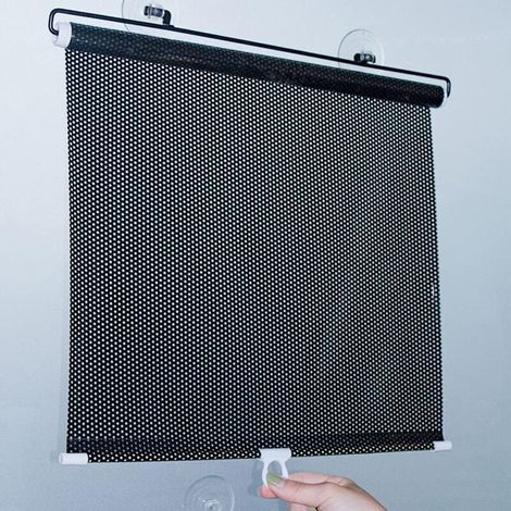 Rideau occultantRideau de Balcon avec Ventouse,Fenêtre de Voiture Voile d Ombrage,Rétractable Portable Rideau,pour Chambres,Chambres d'enfants,Bureaux,Camping Cars,sans Poinçon (40x125cm/15.7x49.2in) (1/5)