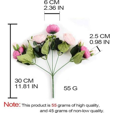 4 Bouquets de Fleurs artificielles en Soie Pivoine Artificielle Fausse Fleur 4 Bouquets-jaune+rouge+rose FLEUR-PLANTE ARTIFICIELLE (1/5)