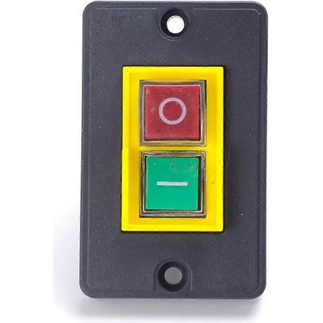 Interrupteur électromagnétique à bouton-poussoir AC250V 6A. Interrupteur de protection contre les coupures de courant, bouton de démarrage. (1/5)