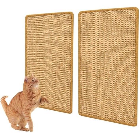 Tapis à gratter pour Chat, 2 Pièces Griffoir pour Chat Tapis à Gratter en Sisal Tapis pour Chats avec Ruban adhésif 50 x 23 cm (1/4)
