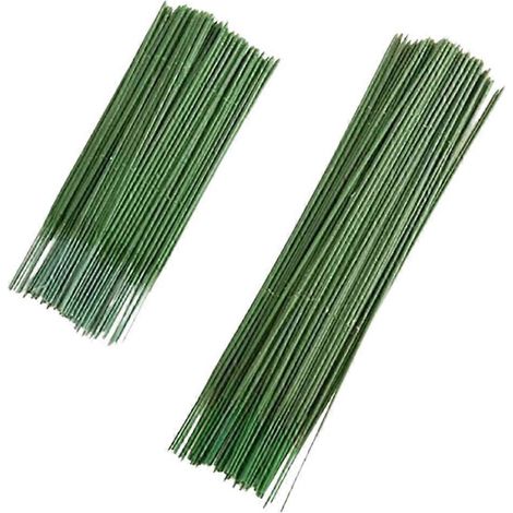 Fil de fleuriste, 200 tiges florales en plastique, tiges pour fleurs artificielles, fil de fer vert pour fleuristes, fil floral (1/5)