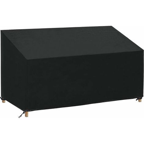 Housse de protection pour banc de jardin 3 places – Matériau Oxford hydrofuge – Dimensions 163x63/89x66 cm – Sac de rangement inclus - places-3 (1/5)