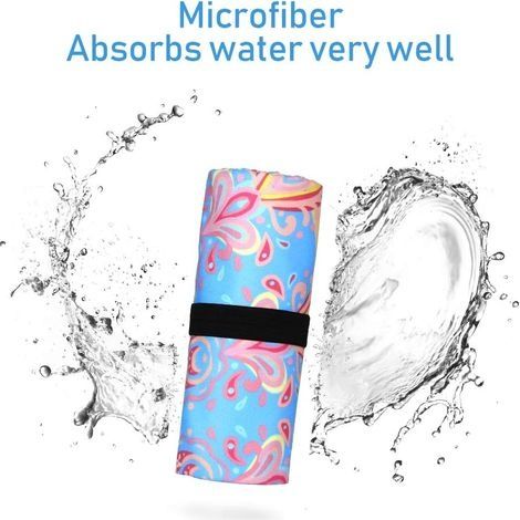 Mikrofaser-Strandtuch, sandabweisend, 150 x 75 cm, super saugfähig, leicht, faltbar, tragbar, schnelltrocknend, Reisedecke zum Schwimmen und für Sport (1/3)