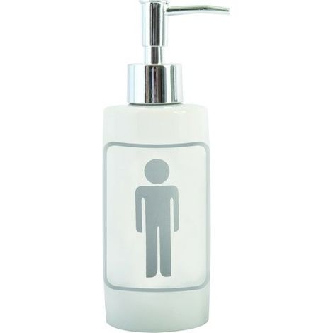Distributeur de savon Céramique H/F Blanc & Gris MSV