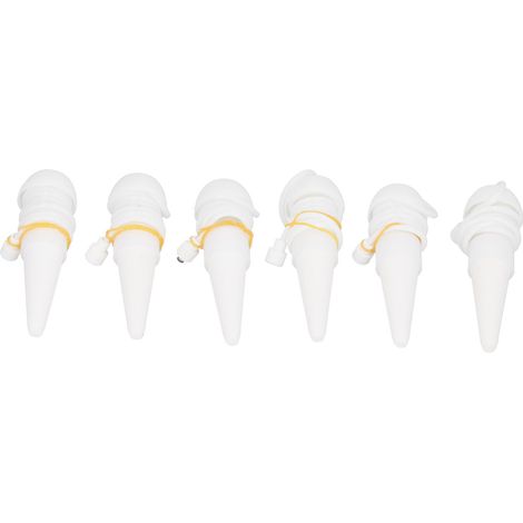 Bâtonnets d'arrosage automatique pour plantes (6 pièces) avec raccords d'irrigation goutte à goutte (blanc) (1/5)