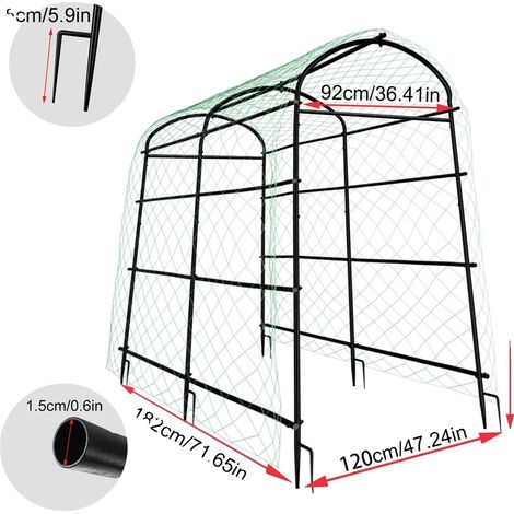 Traliccio da giardino in metallo a forma di U, elevata capacità di carico, design resistente. (1/2)