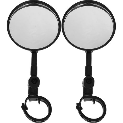 Rétroviseur de Guidon Vélo 2 Pièces Noir, Réglable 360° (1/5)
