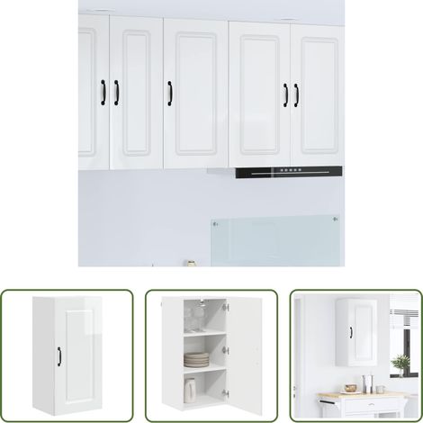 vidaXL Hochglanz Weiß - Küchenschrank Kalmar Hochglanz Weiß 40 x 31 x 80 cm (1/5)