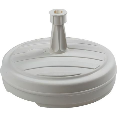 Pied De Parasol - Diam 43 Cm - Hauteur 28 Cm - Polyéthylène - Pour Mât 18 À 32 Mm - Blanc - 13 L - 1 Pièce (1/3)