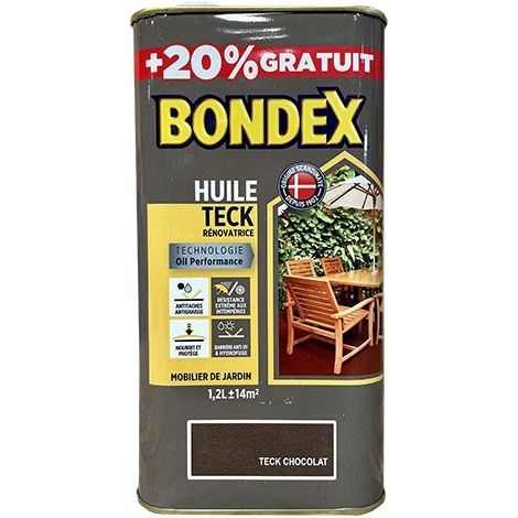 BONDEX Huile Teck Rénovatrice Teck chocolat 1,2 L (1/2)