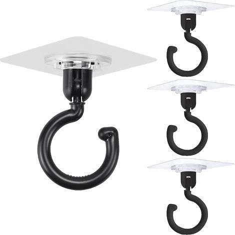 Ganchos adhesivos extrafuertes para techo – 4 piezas. Ganchos transparentes autoadhesivos para techo, sin necesidad de taladrar. Ganchos de pared impermeables para baño, cocina, oficina y dormitorio. (1/5)