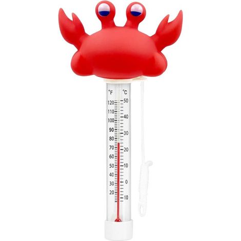 Thermomètre de piscine flottant, thermomètre de piscine, design crabe, accessoires de piscine