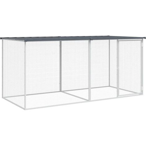 Maison Exclusive - Cage à poulets avec toit anthracite 203 x 98 x 90 cm Acier galvanisé