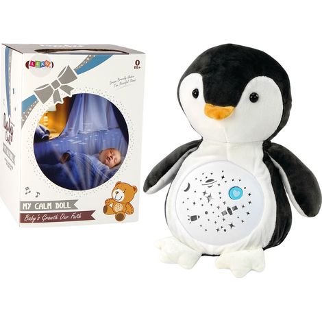 Oso de peluche durmiendo, luces, sonidos, modo día y noche, pingüino (1/3)