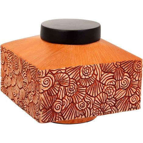 Caja decoración de poliresina naranja 16x16x13,5 (1/5)