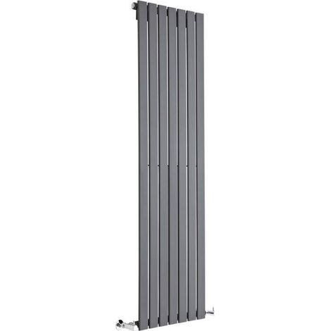 Milano Alpha Anthracite Vertical Column Single Flat Panel Radiator - 1600mm x 490mm (1/5)