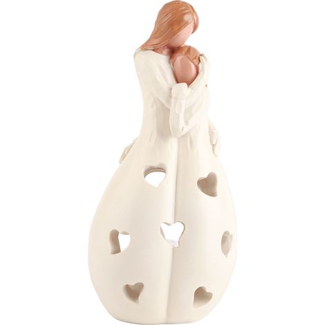 Bougeoir Cadeau Fête des Mères - Support Bougie Lumière Embrassée Mère Fille