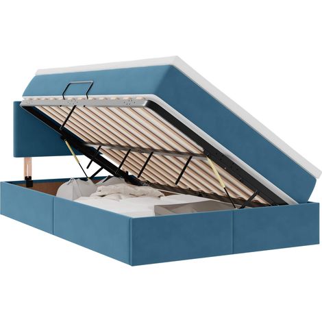 Maison Exclusive - Letto con Contenitore Blu Scuro 120 x 200 cm Velluto