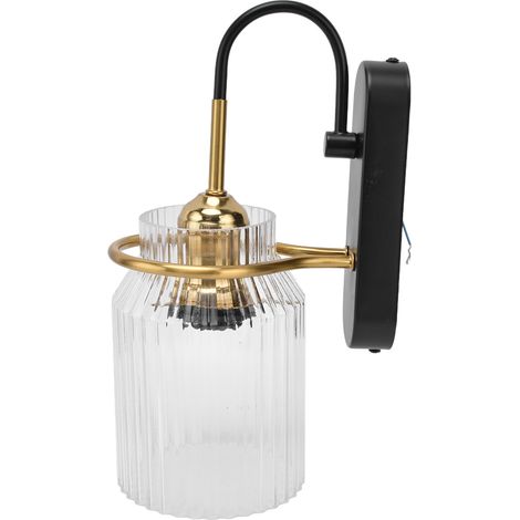 Luminaire mural moderne E27/E26, applique intérieure élégante avec abat-jour en verre transparent cristal (ampoule non incluse, 110V240V, modèle JS803) (1/5)