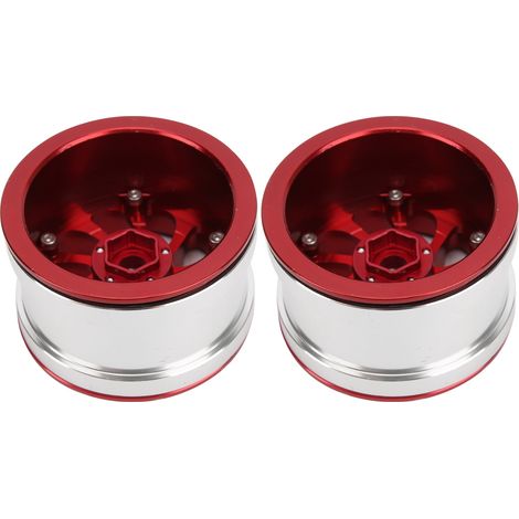 Jantes Beadlock en alliage d'aluminium avec système de verrouillage antiadhésif pour voitures RC Crawler 1/10 (rouge) (1/5)