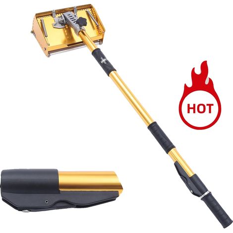 Herramienta para encintar paneles de yeso, mango ajustable, longitud de 40 a 64 pulgadas, material de aleación de aluminio, placa impermeable, diseño ergonómico. (1/5)