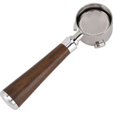 51-mm-Siebträger ohne Boden, 3-Naht-Edelstahlgriff aus Holz, abnehmbar, leicht zu reinigen, Zubehör für Delonghi Kaffeemaschinen (1/5)