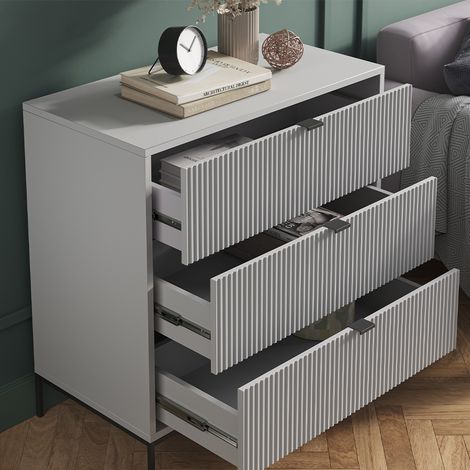 Cassettiera per camera da letto Eliza, Grigio, 80 x 81.2 cm con 3 cassetti, Vicco (1/5)